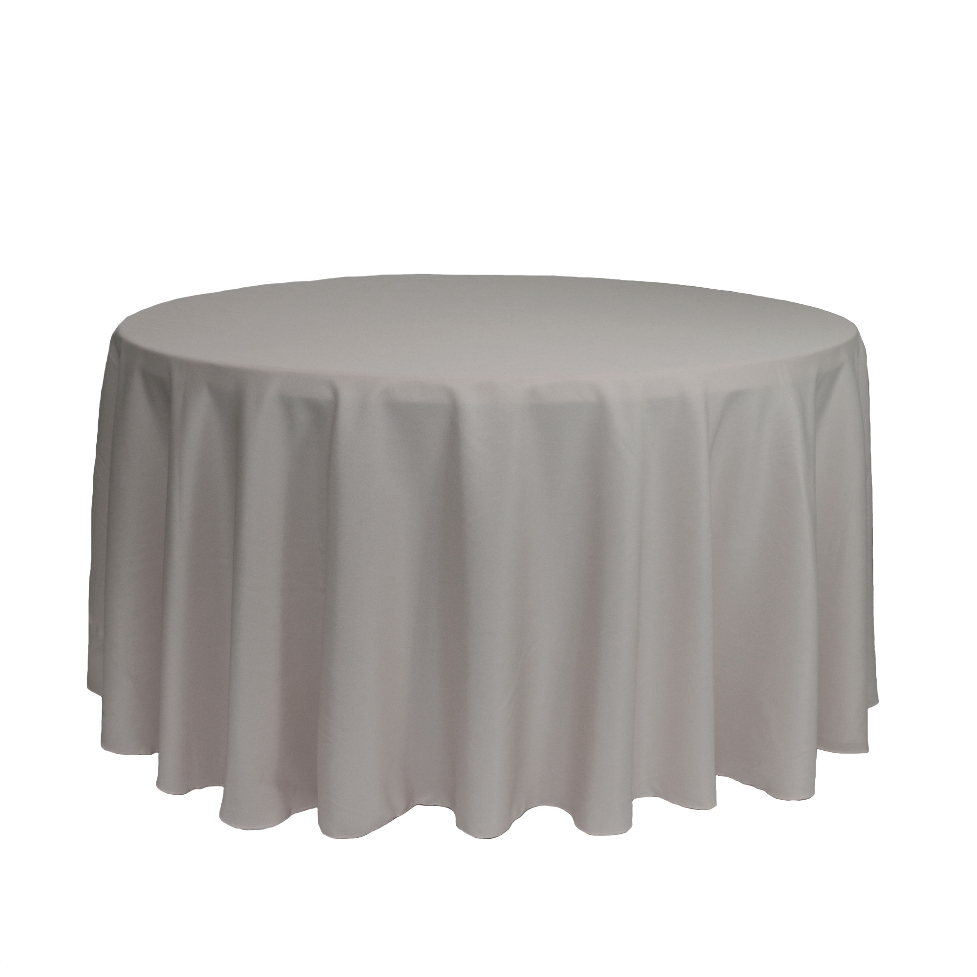 grey round tablecloth