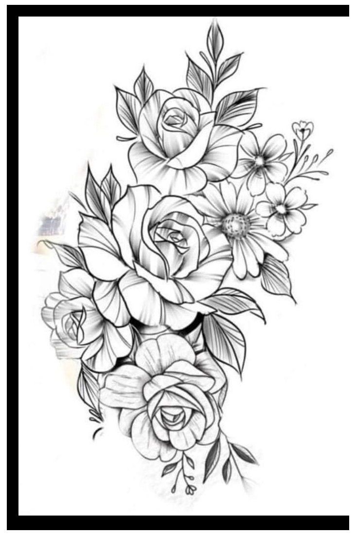 floral tattoo stencils