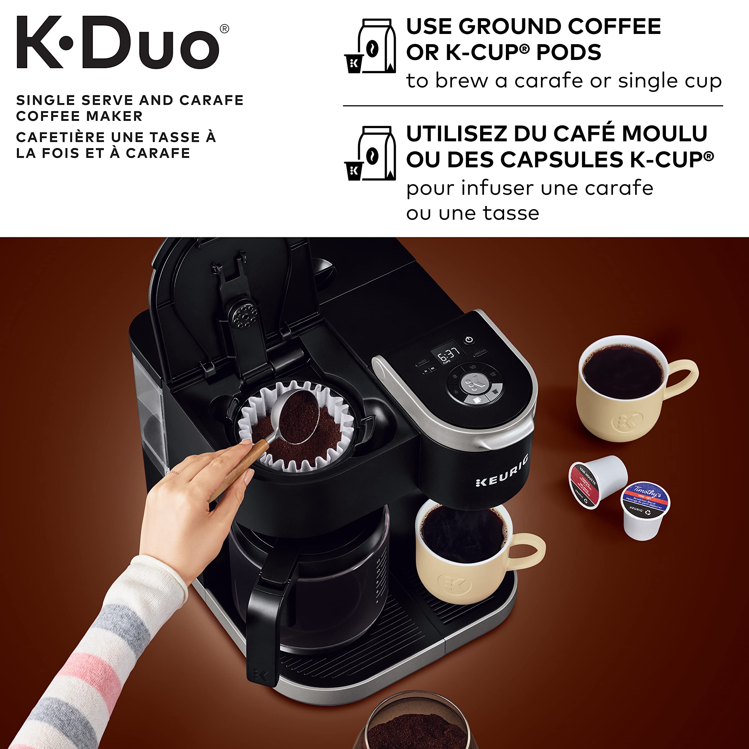 k-duo single serve & carafe coffee maker