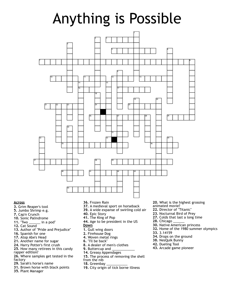 possible crossword