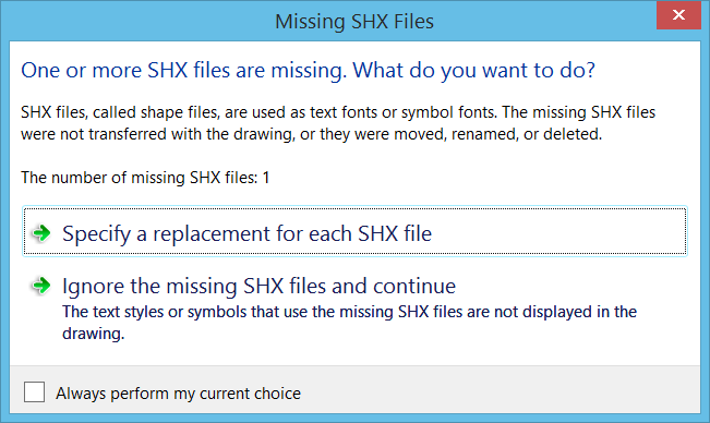 one or more shx files are missing