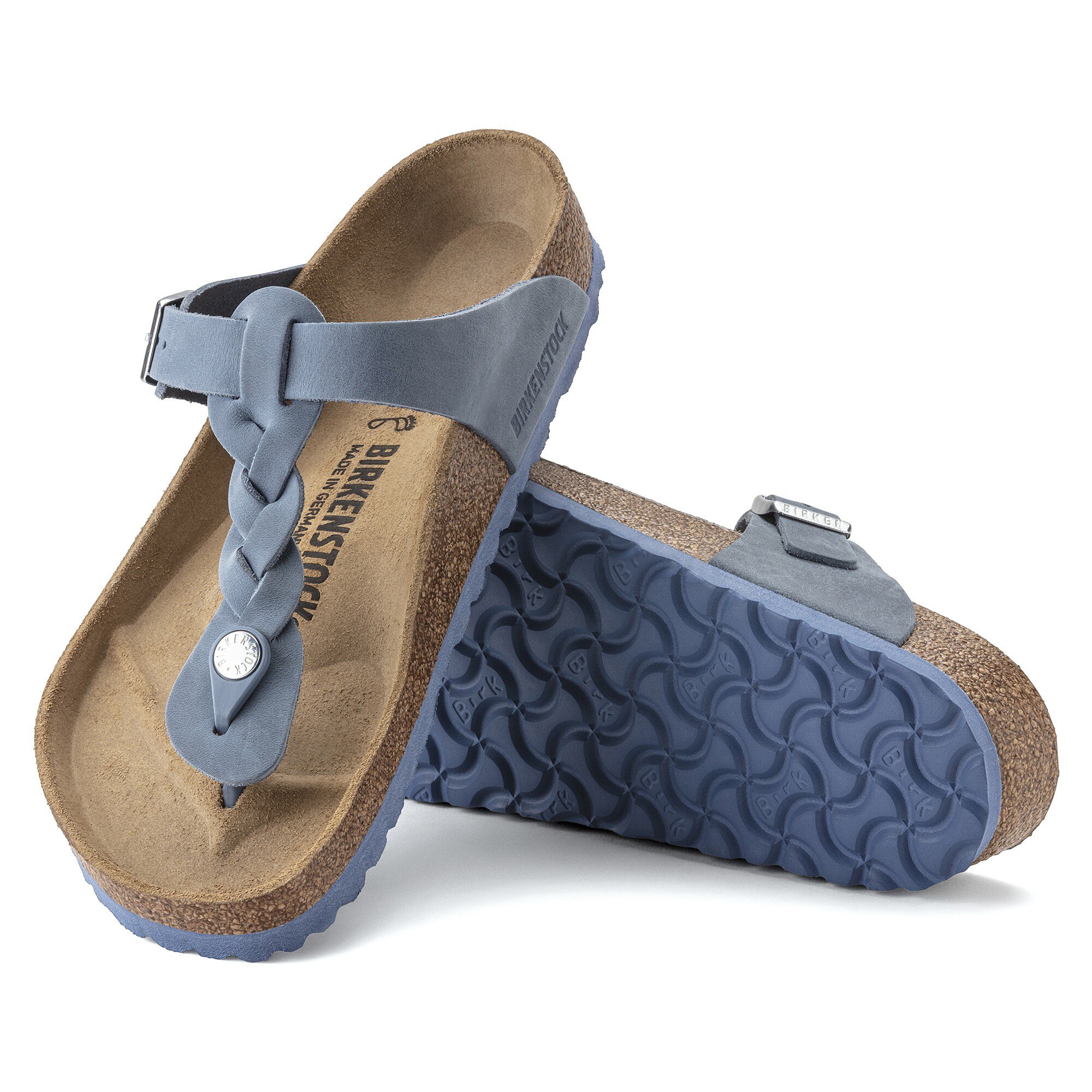 birkenstock gizeh braided blau