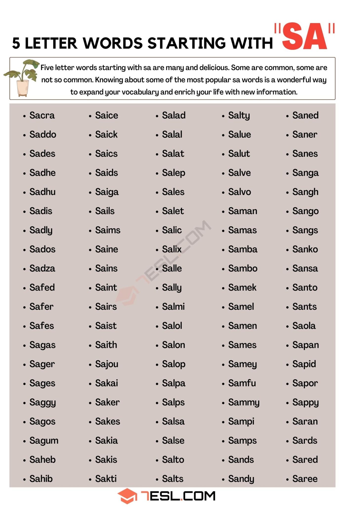 5 letter word starting with sna