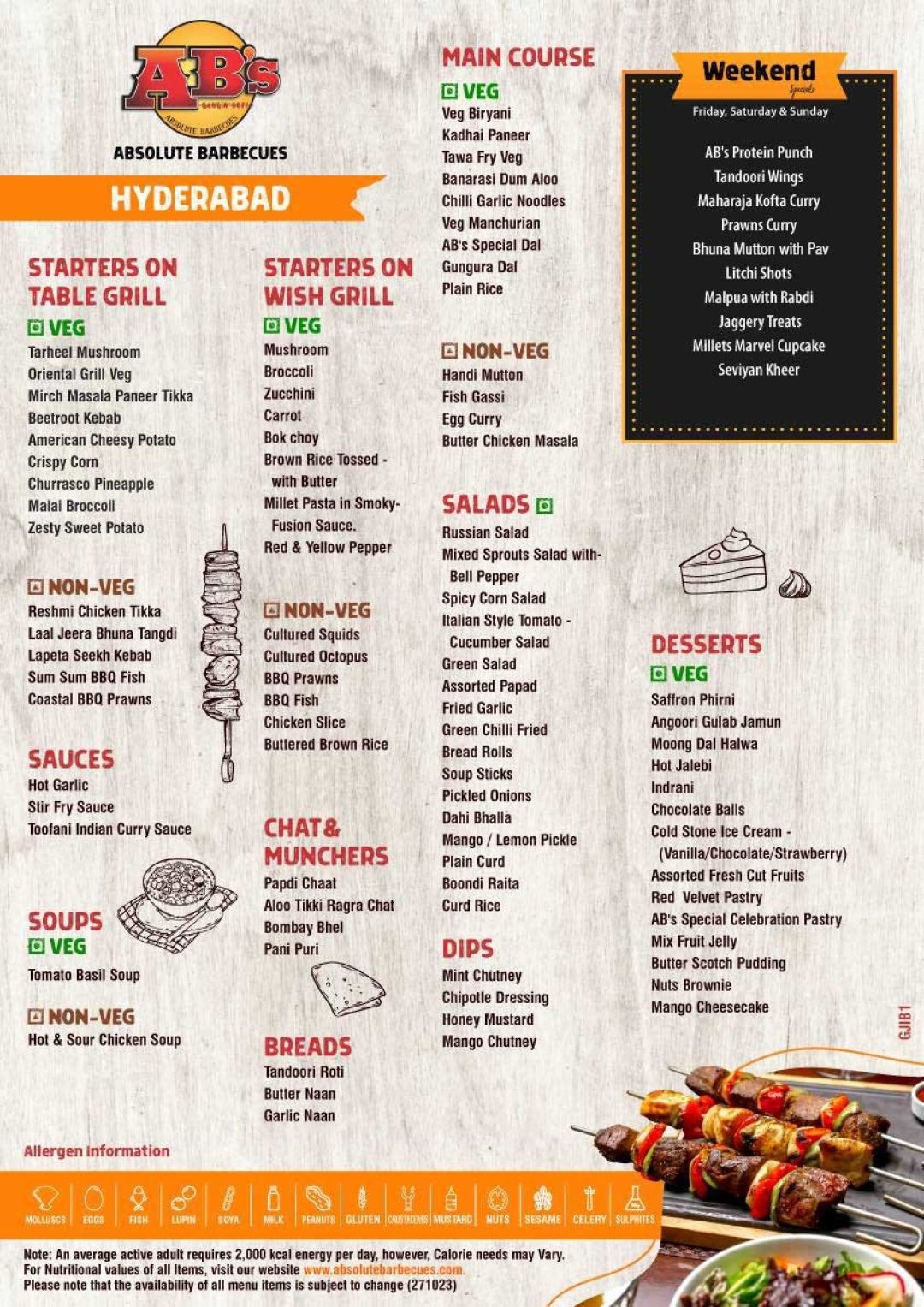 absolute barbecue menu
