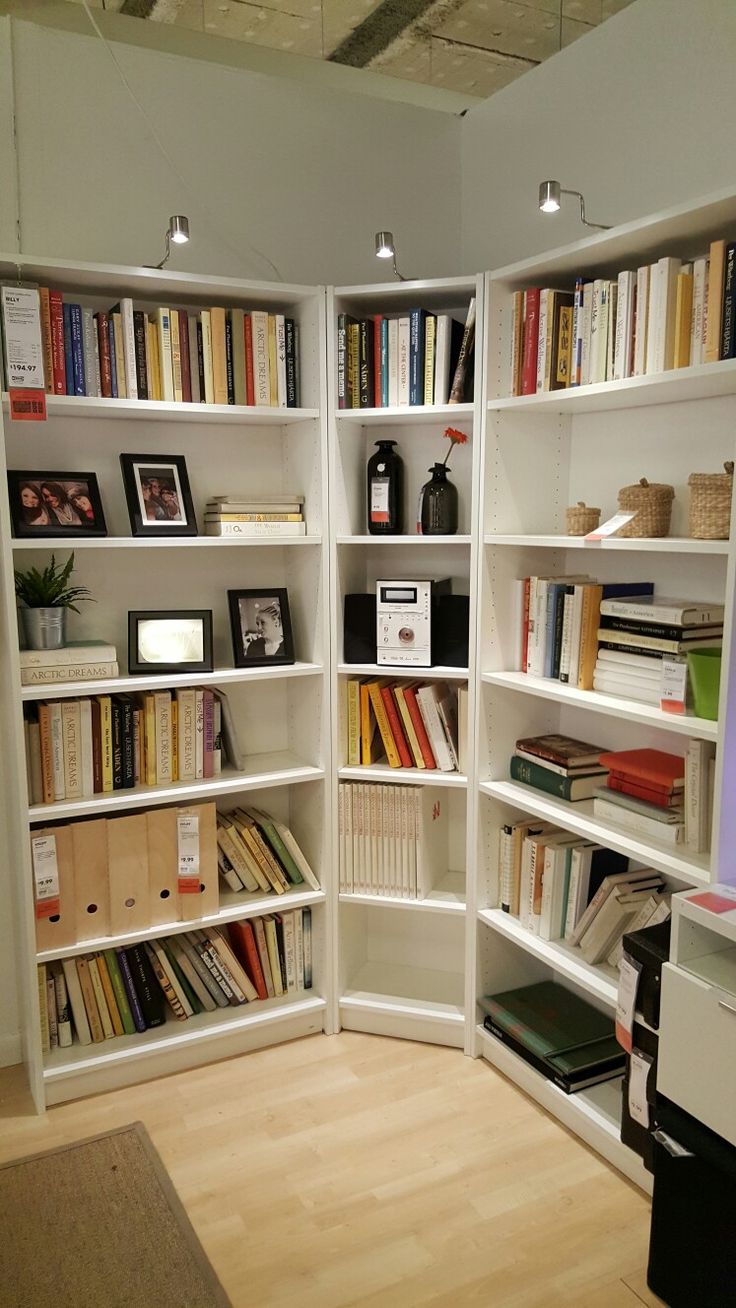 ikea billy bookshelf corner