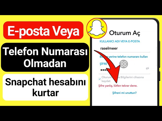 snapchat hesabı geri alma