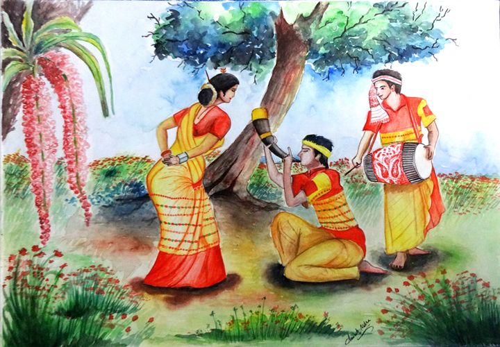 bohag bihu drawing