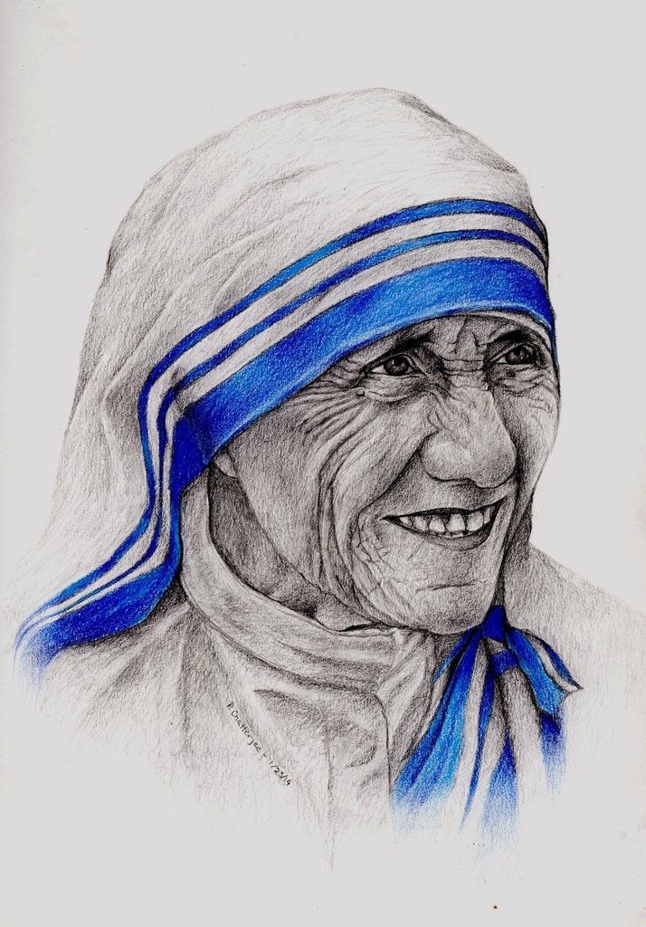 mother teresa picture drawing