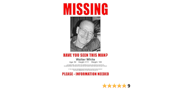 missing walter white poster