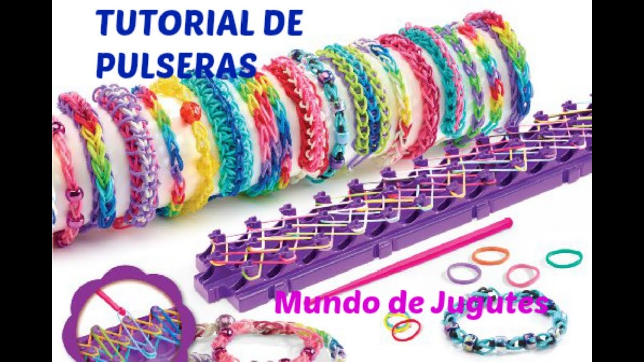 como hacer pulseras de ligas para niñas