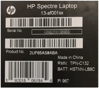 serial number hp