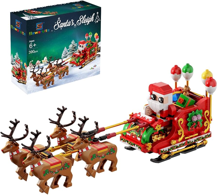 lego father christmas with sleigh