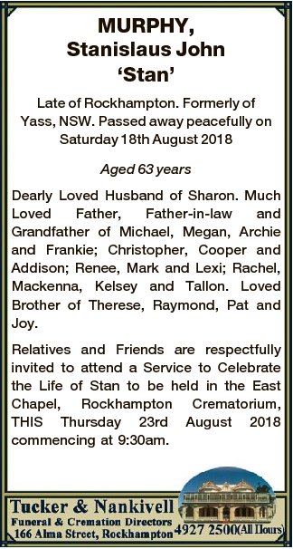 funeral notices rockhampton