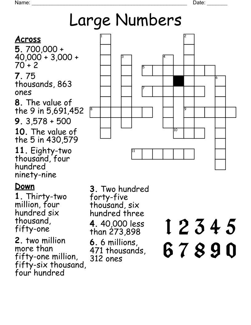 large amount crossword clue