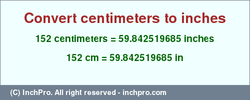 152 centimeters to inches