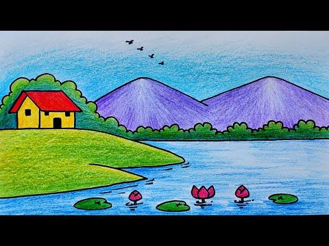how to draw scenery for kids