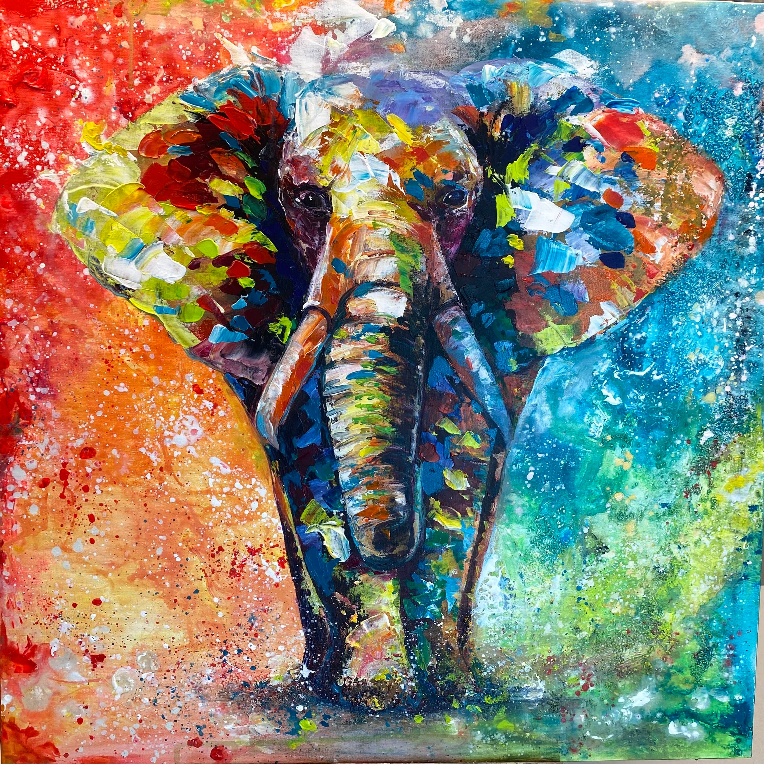 elephant acrylic painting