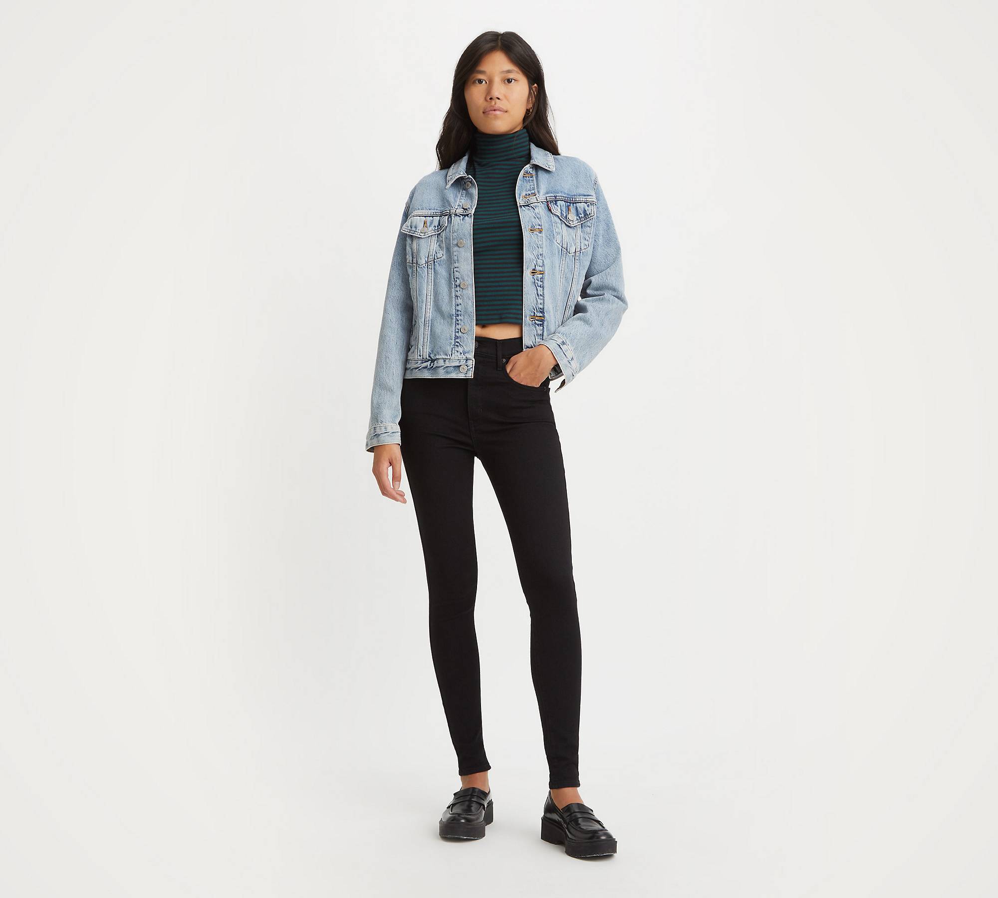 levis mile high super skinny svart