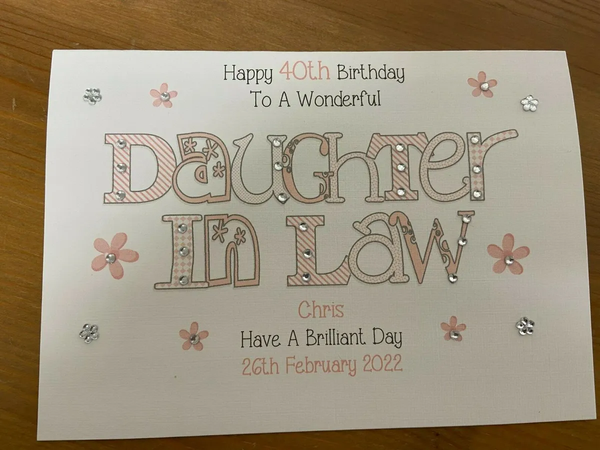 40th birthday cards for daughter in law