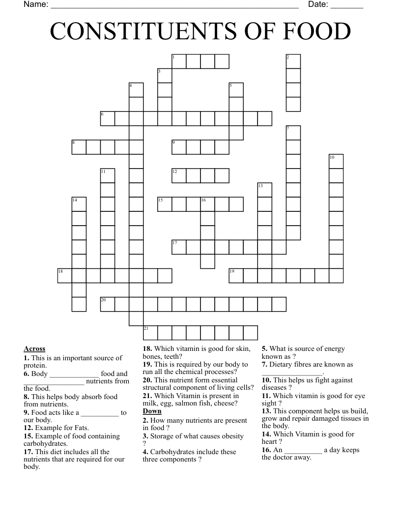 basic constituent parts crossword clue