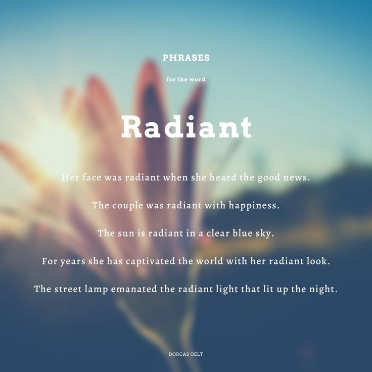 radiant in a sentence