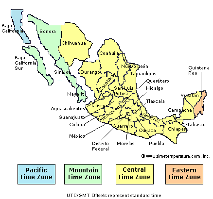 mexico city time zone map