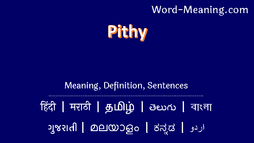 pithy meaning in tamil