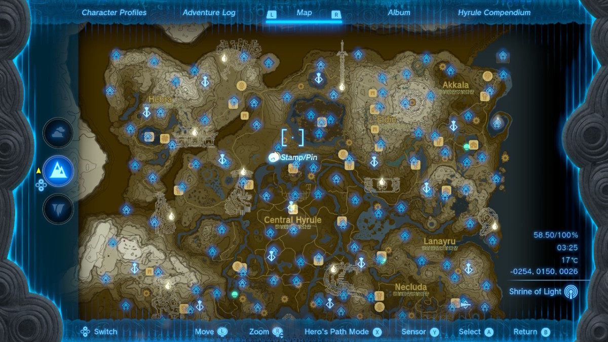 zelda shrine locations map