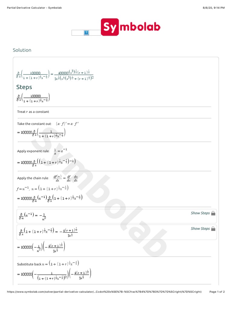 derivative calculator symbolab