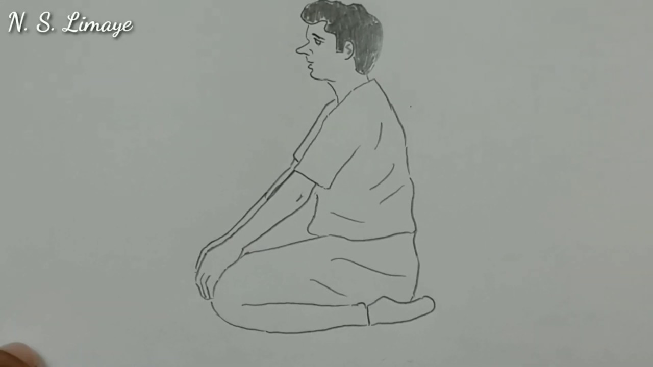 vajrasana drawing easy