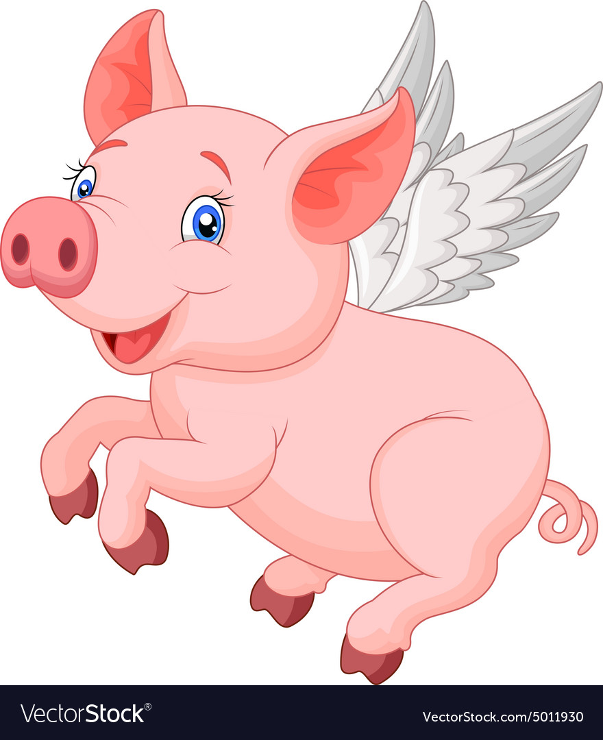 flying pig cartoon