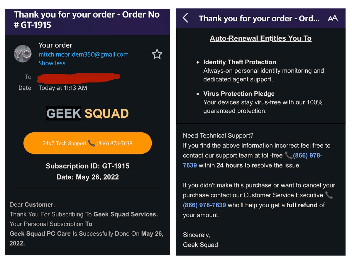 geek squad scam email 2022