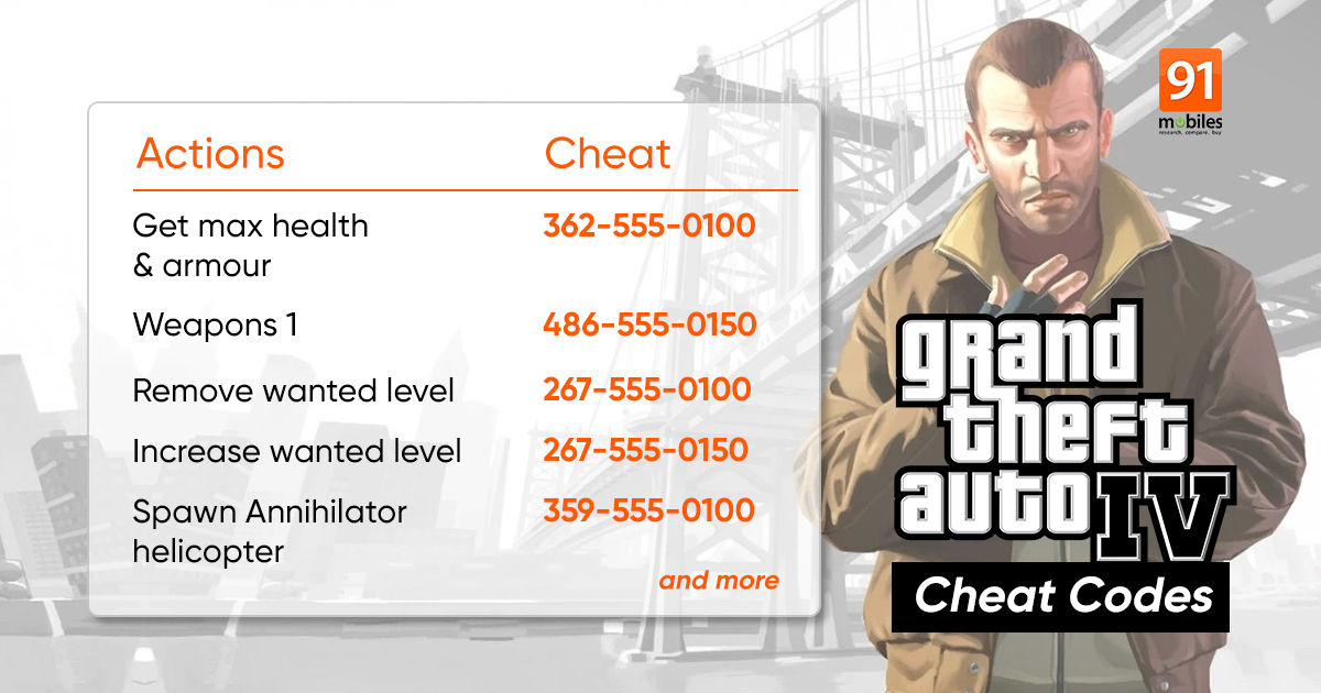 cheats on gta 4