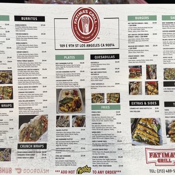 fatimas grill menu