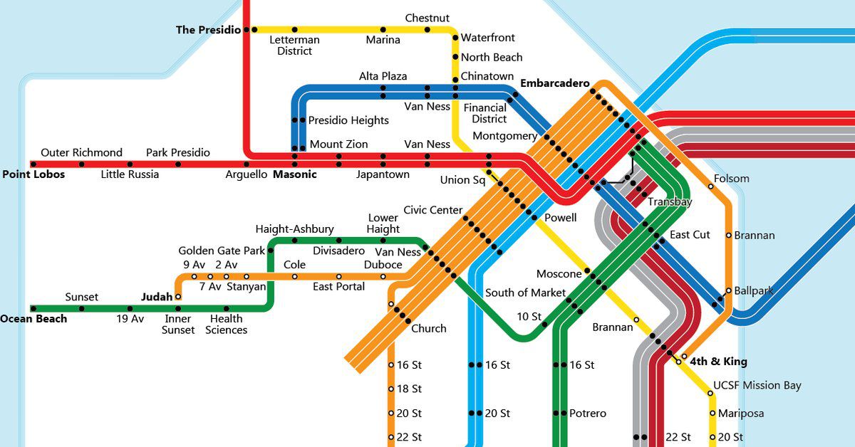 bart system san francisco map