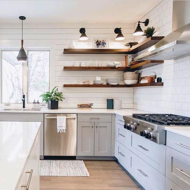 kitchen corner shelf wall