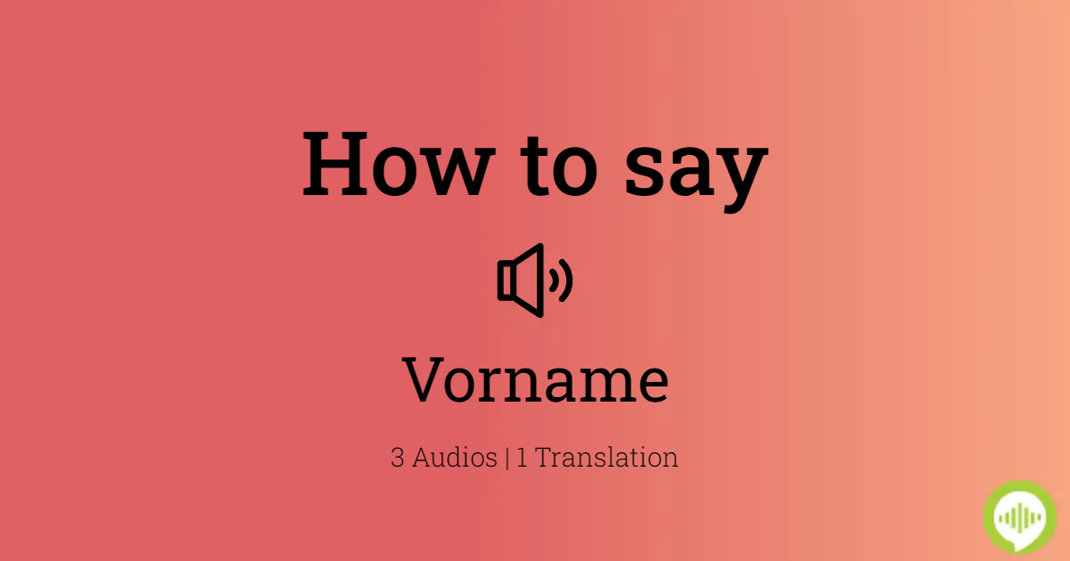 vorname in english