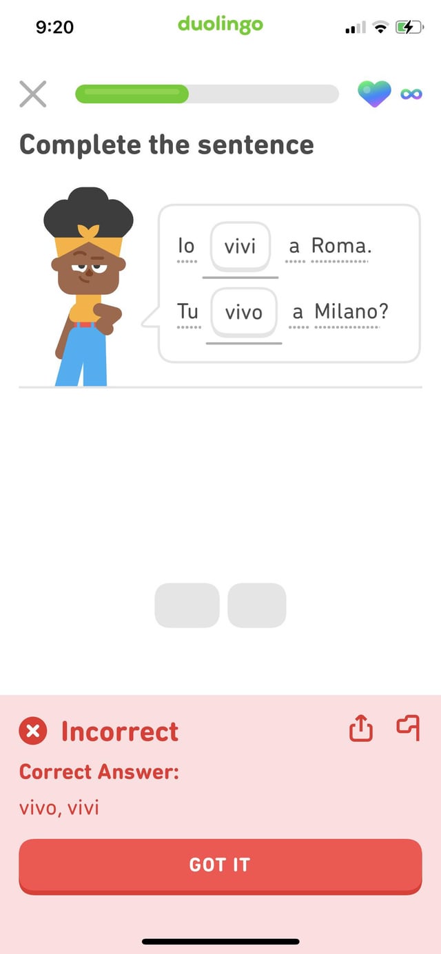 i am going in italian duolingo