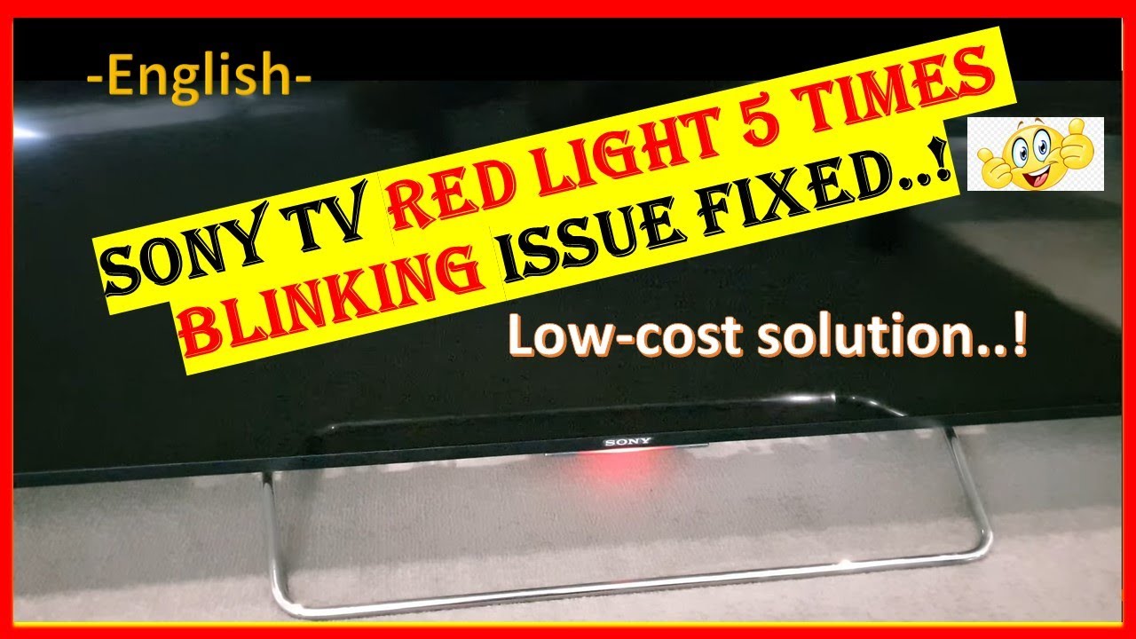 sony tv red light flashing