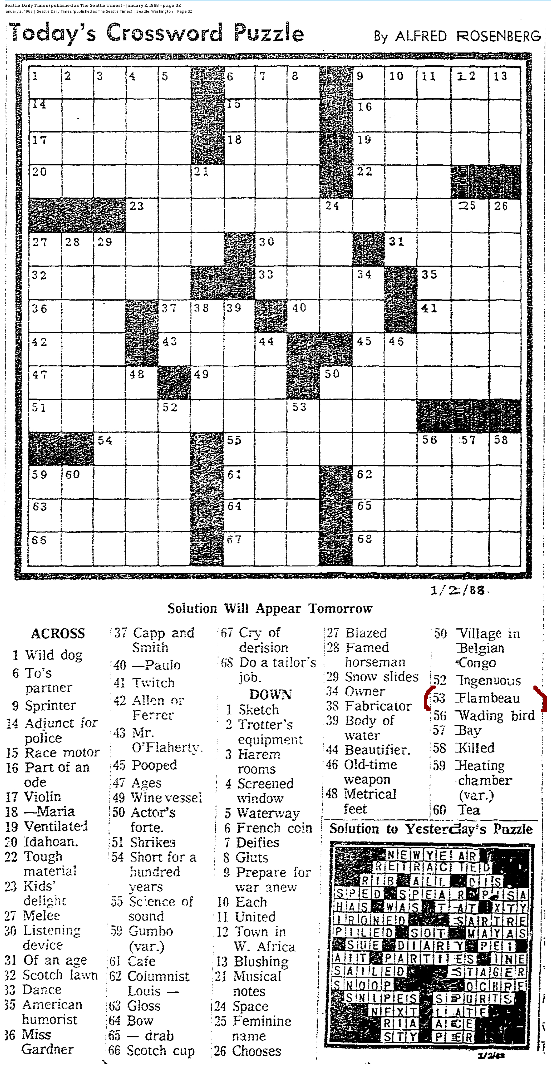 seattle times daily crossword puzzle