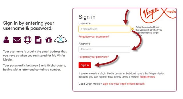 email virgin media login