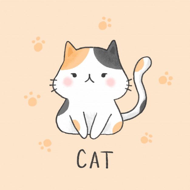 adorable cat cartoon