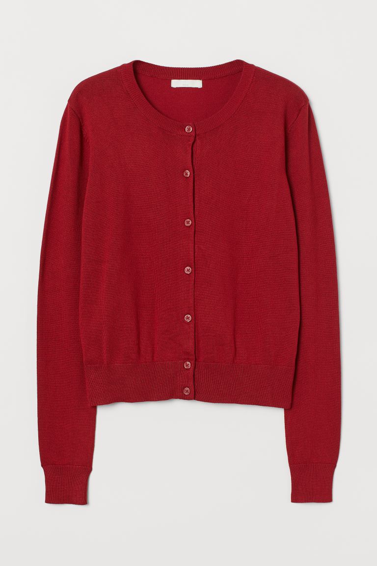 h&m red cardigan