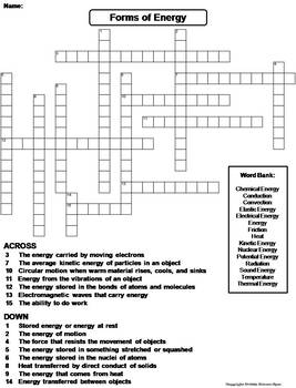 energy crossword puzzle