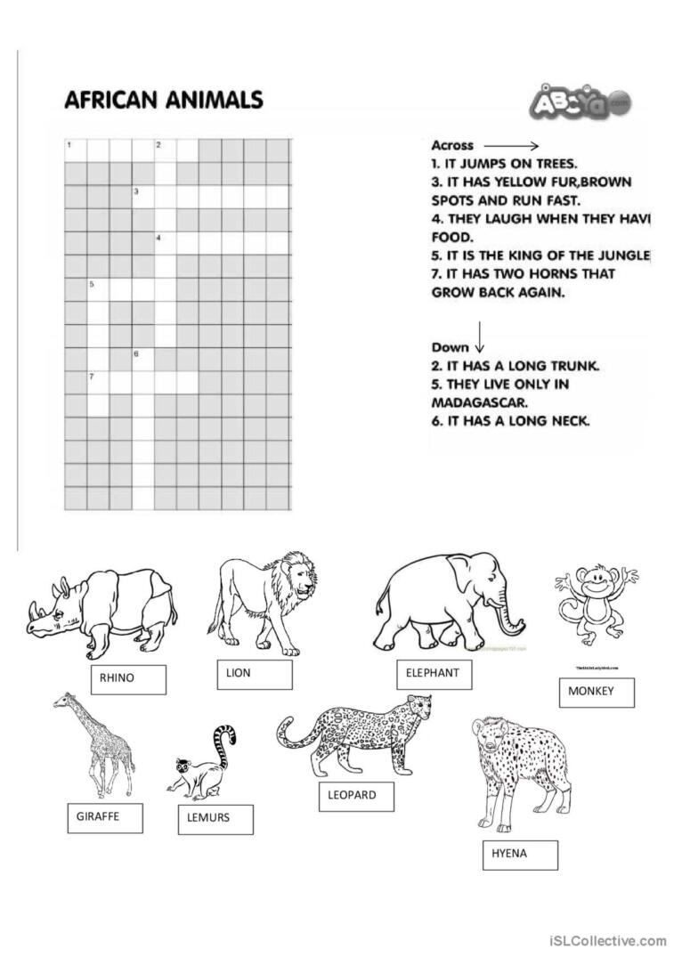 african animal crossword clue