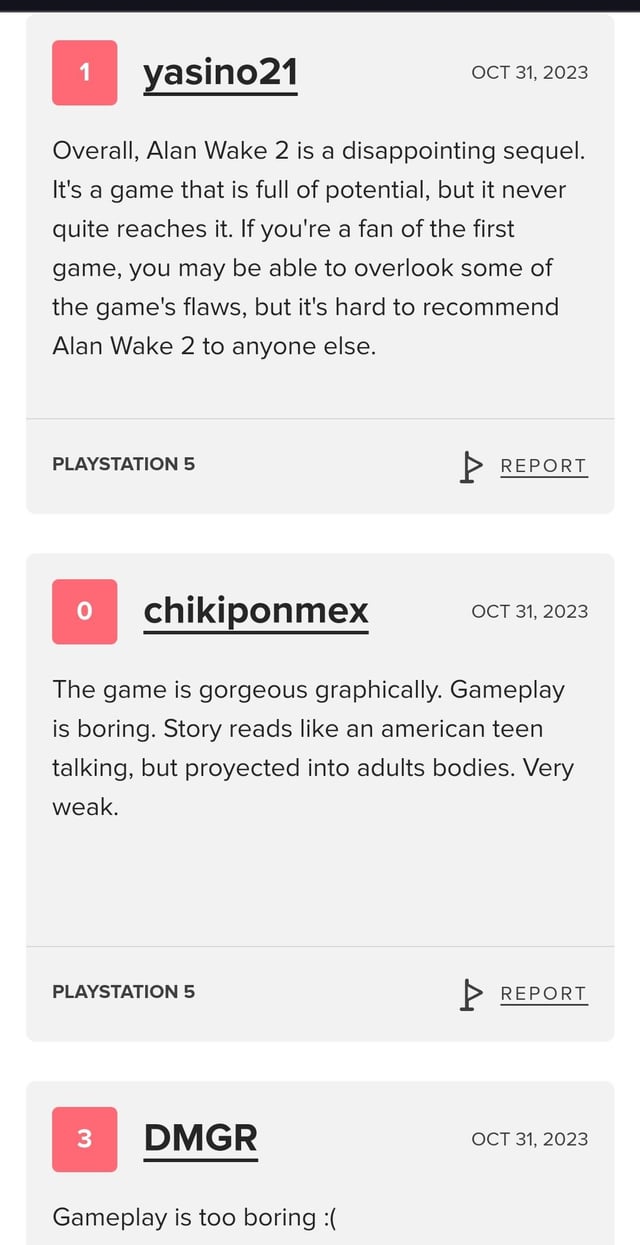 alan wake 2 review metacritic