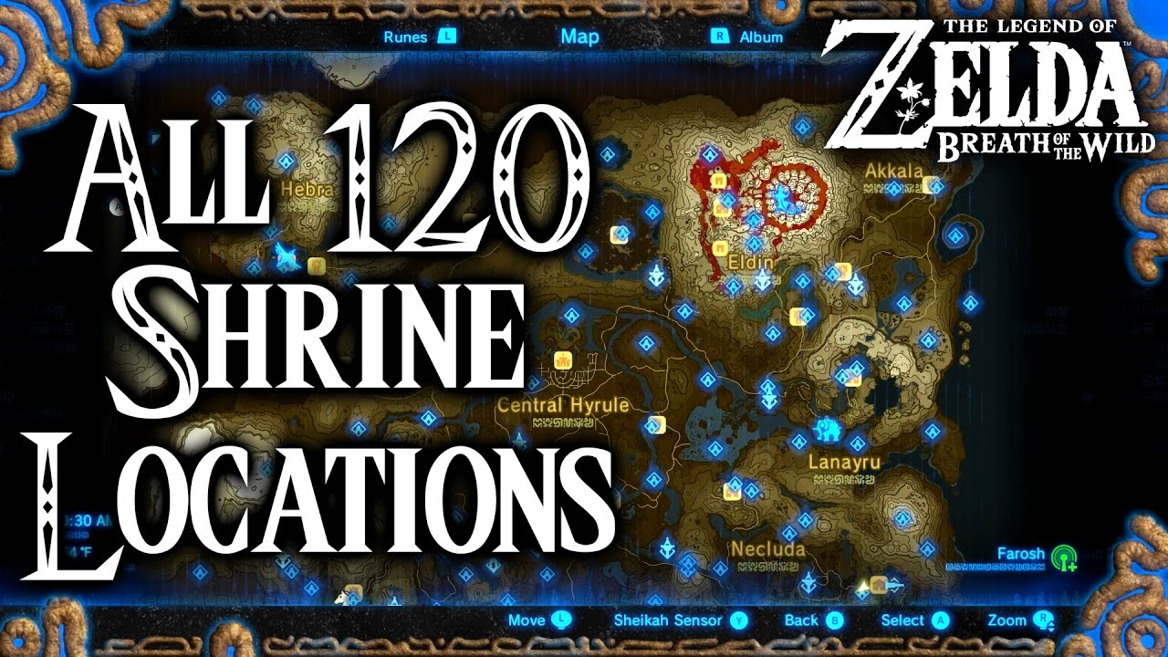 all shrine locations in breath of the wild