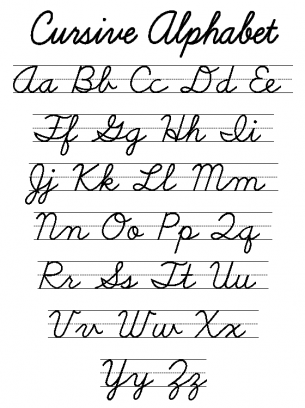 alphabet letters in cursive writing