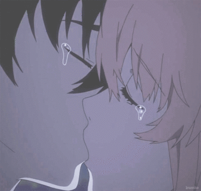anime french kiss gif