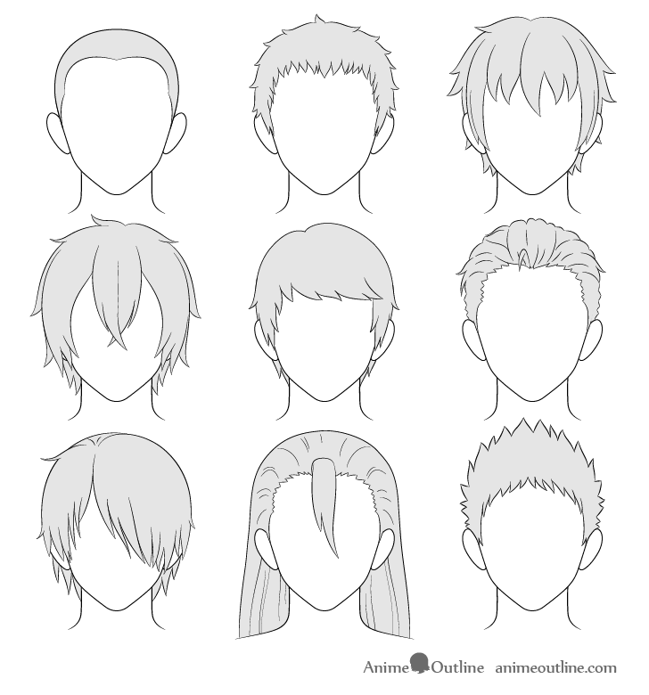 anime hair drawings